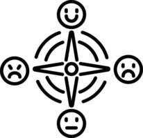 Emotion control icon in linear style vector