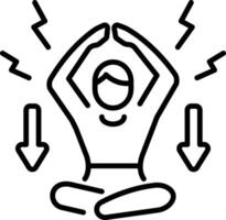 Reduce stress icon in outline style vector