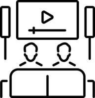 Watching movie icon in line style vector