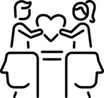 Bridging gap icon in linear style vector