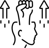A linear icon of self motivation vector
