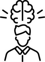 A linear icon of a sharp mind vector