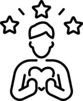 Self acceptance icon in linear style vector