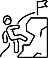 Overcoming challenge icon in outline style vector