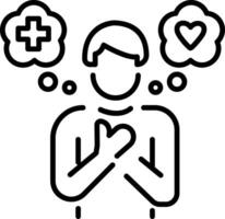 A linear icon of positive thinking vector