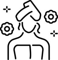 Spa day icon in linear style vector