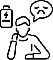A line icon of negative thinking vector