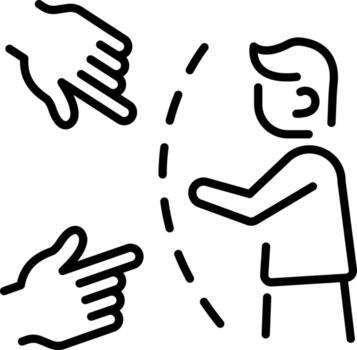 asertividad icono en lineal estilo vector