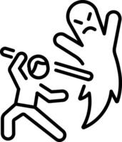 Facing fear icon in linear style vector