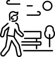 Morning walk icon in linear style vector