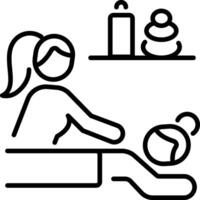 Relaxing massage icon in outline style vector