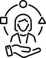 A linear icon of adaptability vector