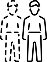 A linear icon of coping emotions vector
