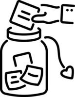 Gratitude jar icon in linear style vector