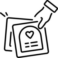 A line style icon of affirmation cards vector