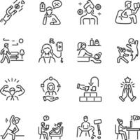 Set of Self Development Linear Style Icons vector