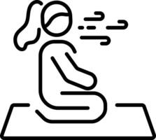 Breathing exercise icon in line style vector