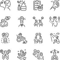 Collection of Linear Style Meditation Icons vector