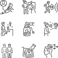 Pack of Linear Style Coping Icons vector
