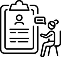 Performance review icon in line style vector