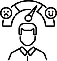 A line icon of employee satisfaction vector