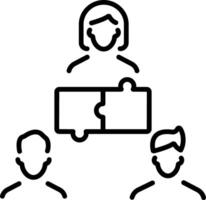 A linear icon of problem solving vector