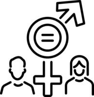 Gender equality icon in line style vector