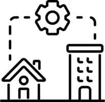 A line style icon of a work model vector