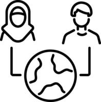 A line icon of cultural integration vector
