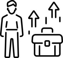 Career growth icon in linear style vector