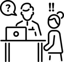 Employee grievance icon in outline style vector