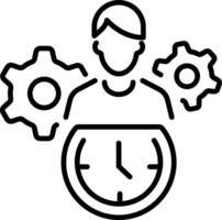 Work hours icon in linear style vector
