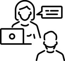 Interview icon in line style vector