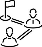 A line icon of employee journey vector