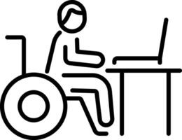 Disability employment icon in line style vector