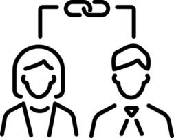 Employee referral icon in outline style vector