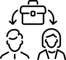 Job rotation between employee, line style icon vector