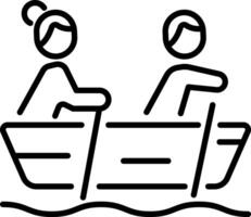 Team collaboration icon in line style vector