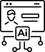 A linear icon of ai recruitment vector