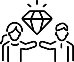 Value proposition icon in linear style vector