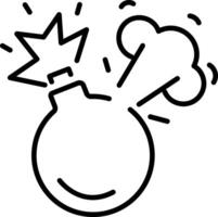 A line icon of bomb explosion vector