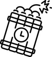 Dynamite icon in outline style vector