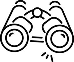 An outline style icon of binoculars vector