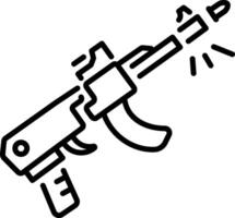 Ak 47 gun icon in linear style vector