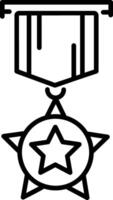 Military badge icon in line style vector