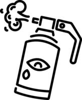 Tear gas icon in linear style vector