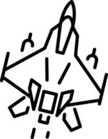 Army jet icon in outline style vector