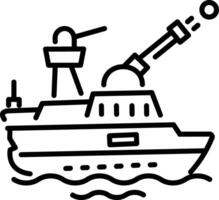 A line style icon of combat ship vector