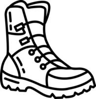 A linear icon of military boot vector