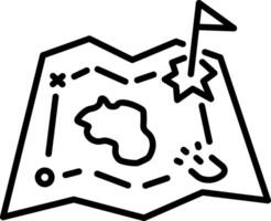 Map icon in linear style vector